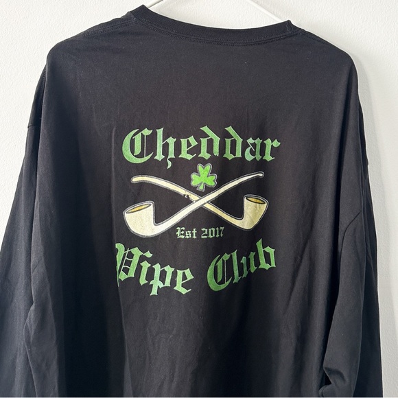 Hanes Cheddar Pipe Club Black Long Sleeve T-Shirt Size 3XL - Picture 4 of 6